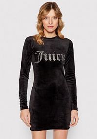 Sukienka codzienna Juicy Couture czarna Vivian JCWE221003  Slim Fit