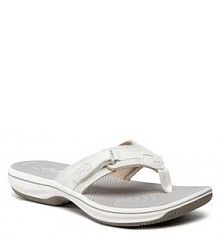 Japonki Clarks białe damskie Brinkley Sea 261293014