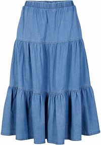 Spódnica dżinsowa z falban  Bonprix