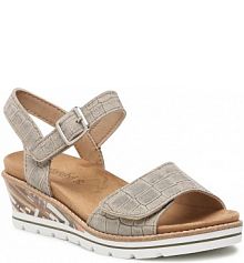 Sandały na obcasie Comfortabel szare 710089-07 Khaki