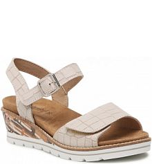 Sandały na obcasie Comfortabel beżowe 710089-03 Weiß