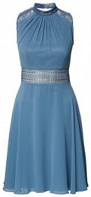 Sukienka bez rękawów z haftami V.M. szara EAN Selfportrait Cle