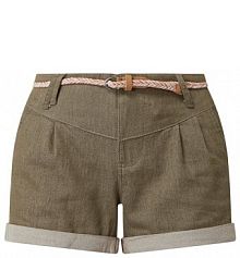 Szorty o kroju slim fit z plecionym paskiem model Heaven Ragwear oliwkowe damskie EAN 2211-50007