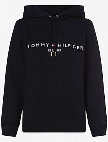 Bluza z kapturem Kobiety Materiał dresowy niebieska jednolity XXL Tommy Hilfiger damska