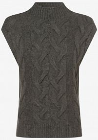 Kamizelka dzianinowa z dodatkiem alpaki   Toppy niebieska/szara Someday damska