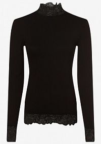 Koszulka z długim rękawem Kobiety wiskoza czarny jednolity S Y.A.S damski