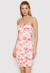 Sukienka koktajlowa DeeZee wielokolorowa 
