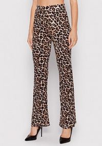 Spodnie eleganckie Noisy May brązowe damskie Materiałowe