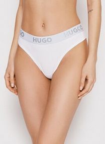 Stringi HUGO białe Thong Sporty Logo 50469651