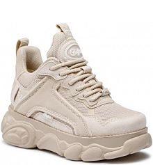 Półbuty na koturnie Buffalo beżowe