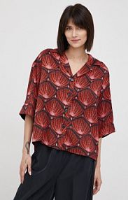 Koszula z krótkim rękawem Sisley  czerwona 5D9NLQ01E.76V