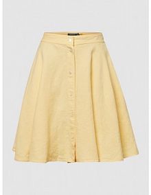 Spódnica mini z lnu z listwą guzikową Polo Ralph Lauren żółta EAN 211863646