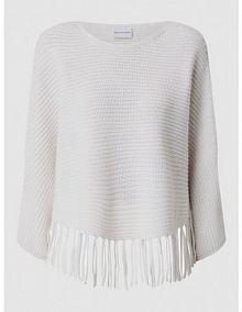 Ponczo z mieszanki wełny i kaszmiru herzensangelegenheit białe