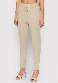 Spodnie ONLY beżowe damskie Materiałowe Poptrash 15115847  Slim Fit