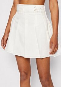 Spódnica mini Karl Kani biała Jeansowa Small Signature 6161168  Regular Fit