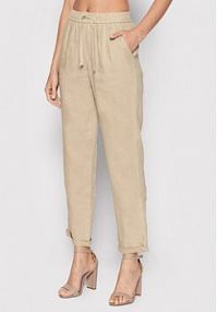 Spodnie eleganckie Ecoalf beżowe damskie Materiałowe