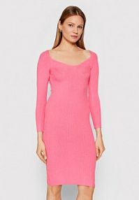 Sukienka dzianinowa Rinascimento różowa CFM0010711003  Slim Fit