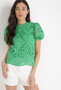 Zielona bluzka z Koronki Perrates Born2Be damska