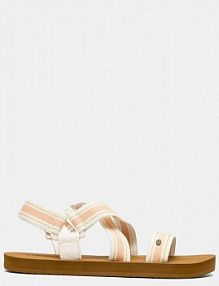 Sandały na obcasie Rip Curl białe beżowe wielokolorowe