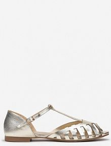 Złote sandały w Stylu Peep Toe Kephope Renee damskie