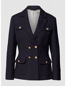 Żakiet o kroju slim fit z wiskozy Gant granatowy EAN 4700212