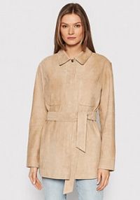 Kurtka skórzana Tommy Hilfiger beżowa damska 