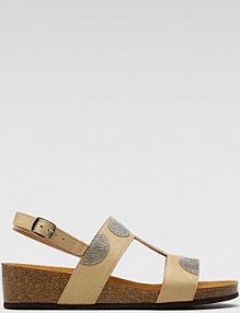 Sandały na obcasie Scholl beżowe F29876 DUBAI SANDAL 1002