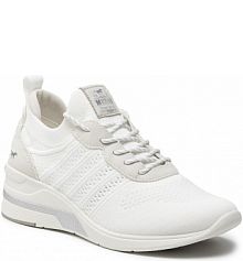 Półbuty na koturnie Mustang białe 1378-301-1 Weiss