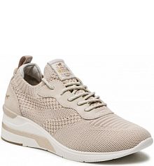 Półbuty na koturnie Mustang beżowe