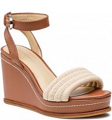 Sandały na obcasie Emporio Armani brązowe