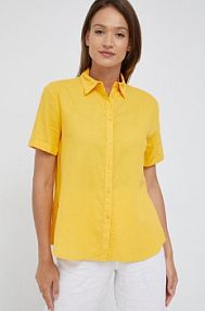 Koszula z krótkim rękawem Sisley  żółta 57RXLQ02A.3F1