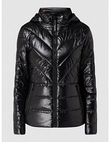 Pikowana kurtka z odpinanym kapturem Calvin Klein Womenswear czarna damska EAN K20K204159