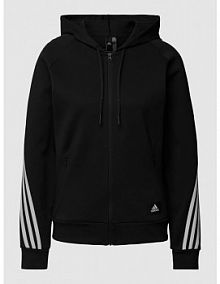 Bluza rozpinana z paskami z logo adidas Sportswear czarna damska EAN H57287