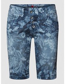 Szorty jeansowe z kwiatowym wzorem na całej powierzchni Buena Vista niebieskie EAN 2203-B5025
