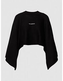 Ponczo z wyhaftowanym logo Karl Lagerfeld czarne EAN 225W2002