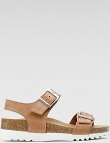 Sandały na obcasie Scholl brązowe F29377 FILIPPA SANDAL MED 1175