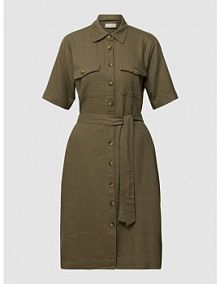 Sukienka koszulowa z tasiemką w talii model FQLava FREE/QUENT oliwkowa EAN 124621