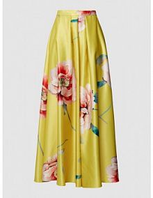 Długa spódnica z nadrukiem na całej powierzchni Swing żółta EAN 2AD006 00