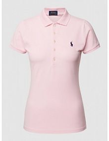 Koszulka polo o kroju slim fit z wyhaftowanym logo model JULIE Polo Ralph Lauren różowa damska EAN 211870245
