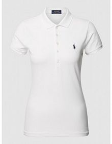 Koszulka polo o kroju slim fit z wyhaftowanym logo model JULIE Polo Ralph Lauren biała damska EAN 211870245