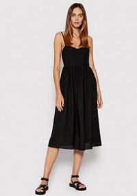 Sukienka letnia Sisley czarna 4XYWLV012  Regular Fit