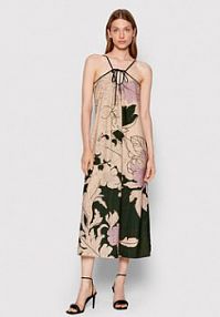 Sukienka letnia Sisley wielokolorowa 43JCLV01K Kolorowy Relaxed Fit