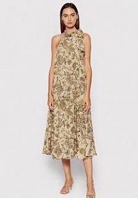 Sukienka letnia Sisley zielona 4PYXLV01G  Relaxed Fit