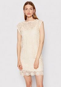 Sukienka dzianinowa Sisley beżowa 