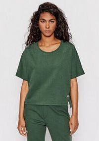 T-shirt NEBBIA zielony damski 