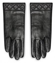 Rękawiczki skórzane Semi Line czarne Damskie