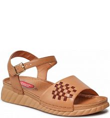 Sandały na obcasie Go Soft brązowe