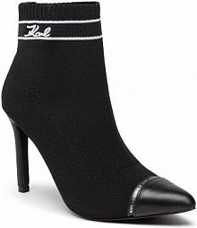 Botki na obcasie KARL LAGERFELD czarne