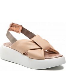 Sandały na obcasie Scholl beżowe Boca Knot F30009 1475 350 Light Pink