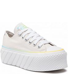 Półbuty na koturnie Converse szare